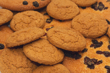 Delicious oatmeal cookies close-up