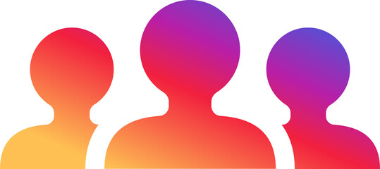 Instagram Group of People Icon for Community and Teamwork Instagram Gradient App