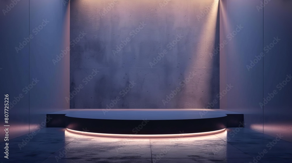 Poster create a 3d rendering of a futuristic stage