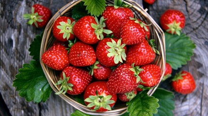 strawberries in a basket