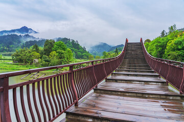 Fototapeta premium Ancient Towns, Ancient Buildings, and Rivers in the Mountainous Areas of Anhui Province, China