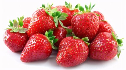 strawberries on white background