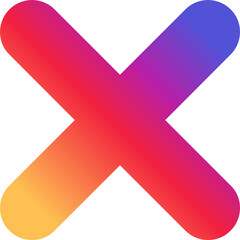 Instagram Cross Mark Icon for Cancellation and Error Instagram Gradient App