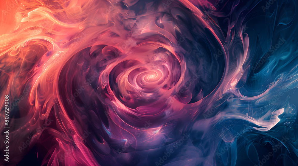 Wall mural abstract cosmos swirl background with nebula smoke