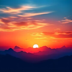 Fototapeta premium sunset in the mountains