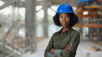 Woman Engineer at Construction Site