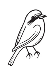 Obraz premium Monochrome Bird Vector Isolated Illustration