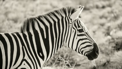 Fototapeta na wymiar black and white photo of zebra stripes, extreme close up, high contrast, in the style of national geographic photography
