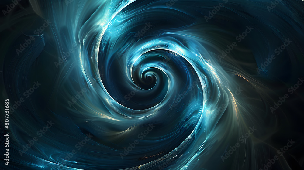 Wall mural abstract blue cosmos swirl background with nebula smoke