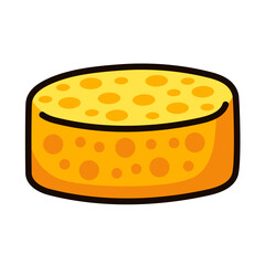 Yellow Sponge Icon in Cartoon Style. Isolated on white background. Clipping paths included.