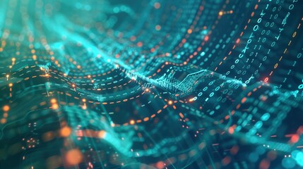 A computer generated image of a wave with a lot of numbers on it