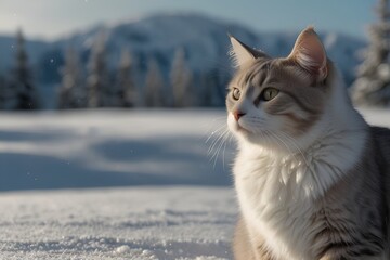 cat in the snow