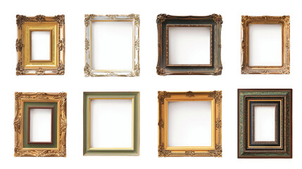 Collection of different frames PNG transparent background