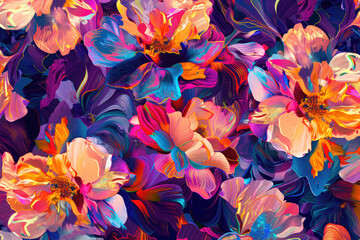 Vivid Floral Pattern, Touch of Elegance