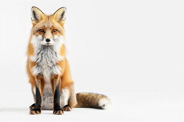 Obraz premium Portrait of a red fox against a white background