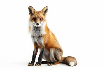 Fototapeta premium Portrait of a red fox against a white background