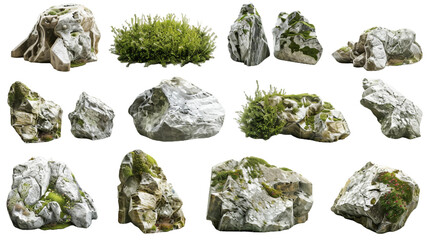 Different rocks PNG transparent background