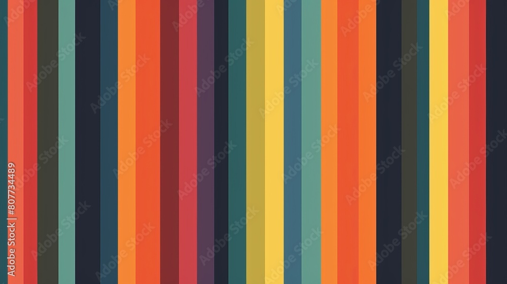 Poster the pattern is retro, with vertical lines and color stripes