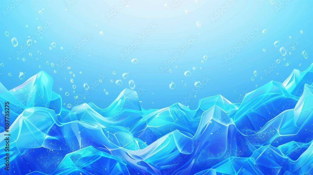 Poster an abstract template with transparent waves for a horizontal banner.
