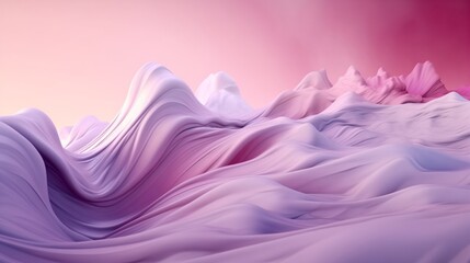 Ethereal Pink and Purple Digital Waves: A 3D Abstract Masterpiece