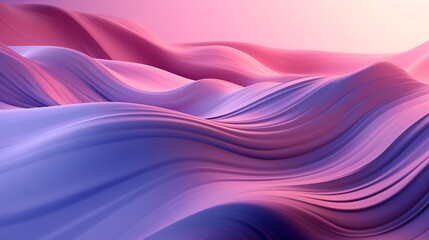 Ethereal Pink and Purple Digital Waves: A 3D Abstract Masterpiece