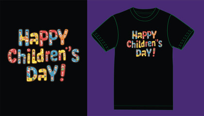 Happy children day t shirt design.