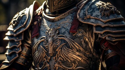 Gladiator's intricate battle armor on display