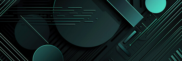 Obraz premium minimalistic engaging vector background with a modern, abstract geometric design in black and green