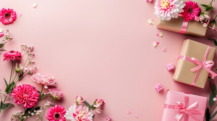 pink rose petals on pink background