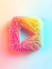 Fototapeta premium a fluffy youtube button for a cute channel