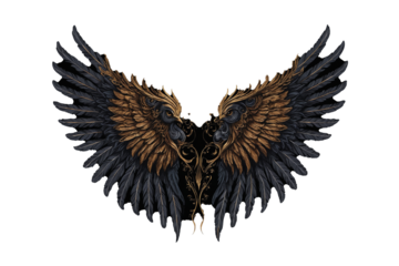 T-shirt design as wings with transparent background