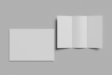 Realistic blank A4 tri-fold brochure for mockup.