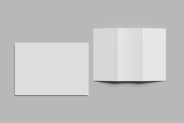 Realistic blank A4 tri-fold brochure for mockup.