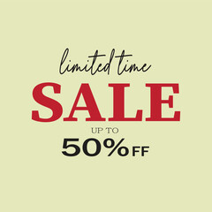 LIMITED TIME SALE 50% OFF 