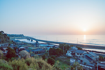 茨城　早朝の日立の海岸