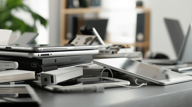 A stack of numerous cell phones arranged on top of each other.