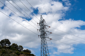 power lines tower