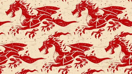 A seamless illustration of the Welsh flag pattern.