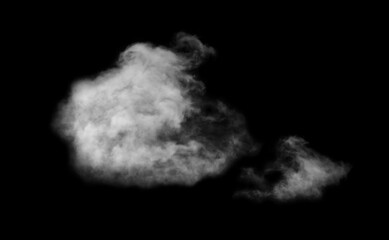 White Clouds Surface on Black Background, isolated abstract soft group cloud computing of fluffy...