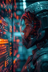 Fototapeta premium cyber chat, bot robot