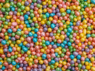 colorful sugar decorations for desserts, sugar pearls, beads, dragees