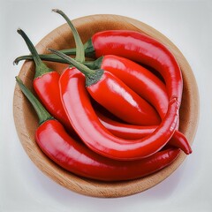 Fresh red peppers on transparent background
