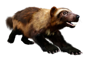 3D Rendering Wolverine on White