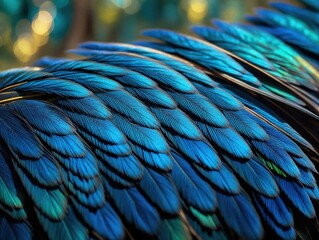 Fototapeta premium blue and yellow feathers