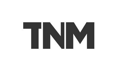 Obraz premium TNM logo design template with strong and modern bold text. Initial based vector logotype featuring simple and minimal typography. Trendy company identity.