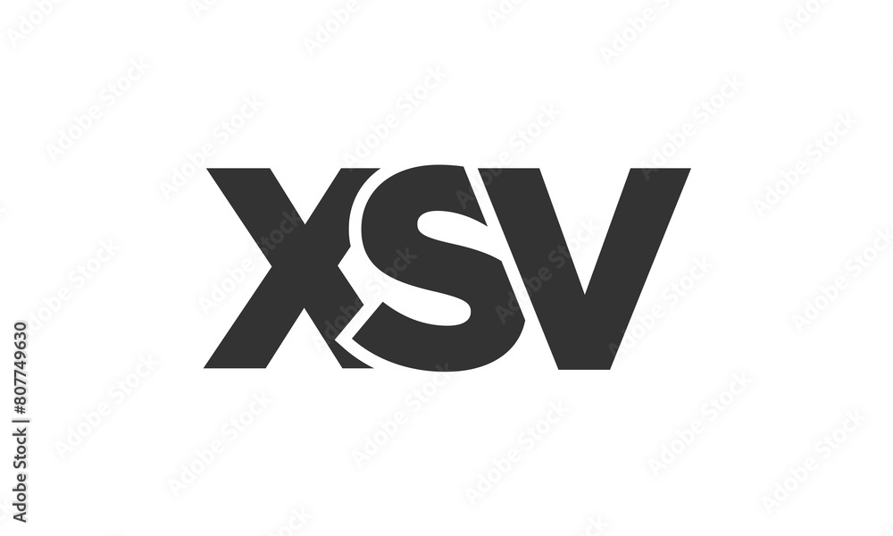 Poster xsv logo design template with strong and modern bold text. initial based vector logotype featuring s