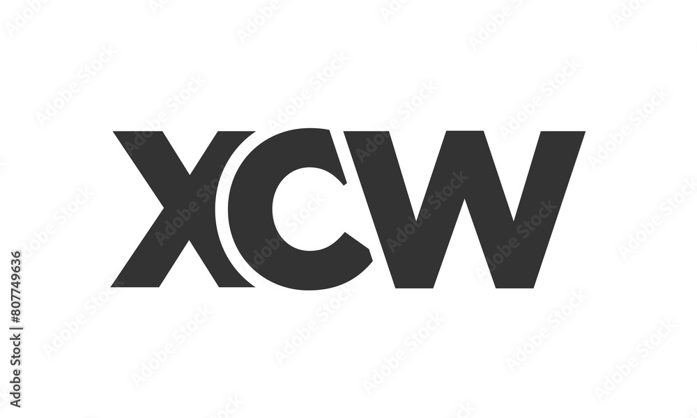 Fototapete xcw logo design template with strong and modern bold text. initial based vector logotype featuring s