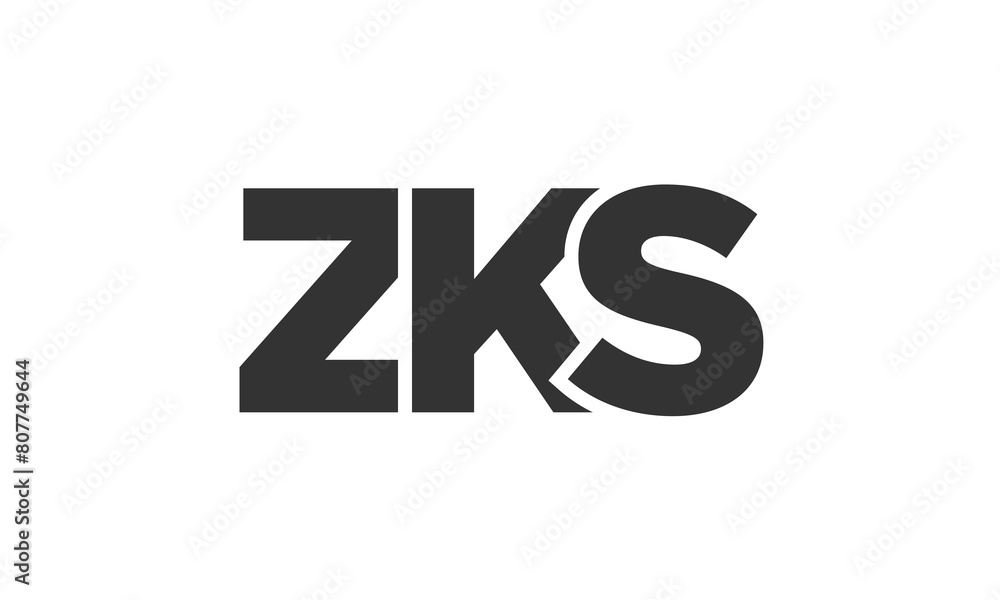 Fototapete zks logo design template with strong and modern bold text. initial based vector logotype featuring s