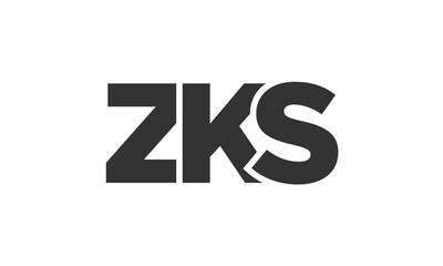 ZKS logo design template with strong and modern bold text. Initial based vector logotype featuring simple and minimal typography. Trendy company identity.