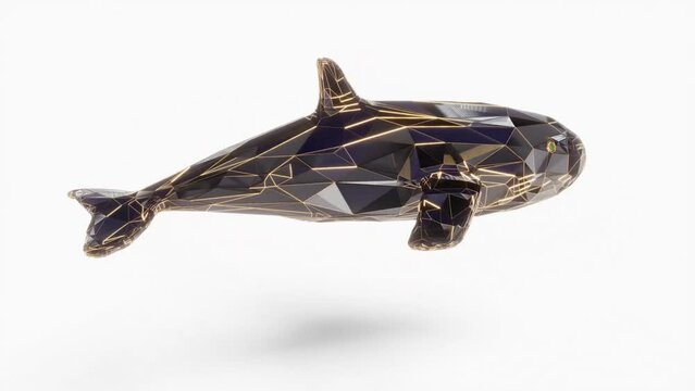 Marine animal digital concept Low poly The whale 
